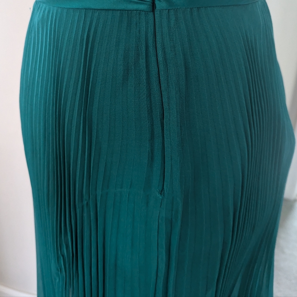 Silk Teal Halter Dress - Picture 4 of 7